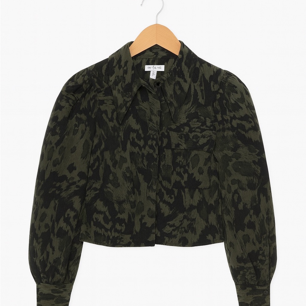 Topshop Black and Green Crop Top